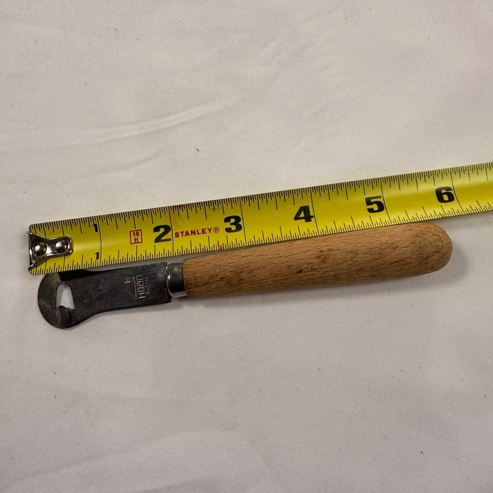 Vintage‎ HOAN Japan Bottle Opener Wood Handle Stainless Steel Bar Tool